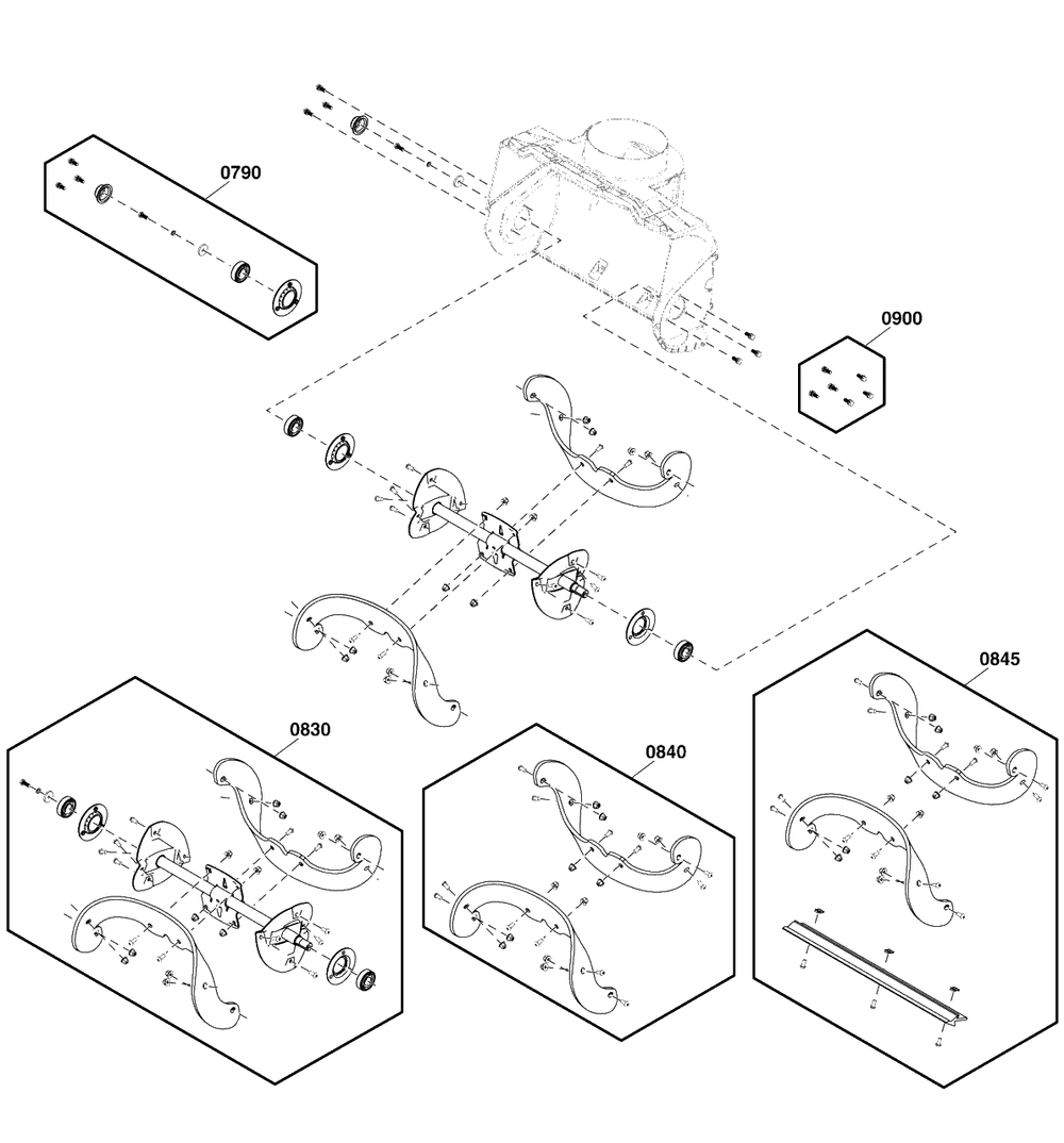 Auger Group Diagram and Parts List for SS18R (1697348-01)(2020) Briggs and Stratton Snow Blower